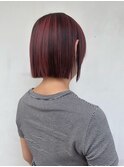大人可愛い20代30代◎パツッとボブ×ミニボブアンブレラカラー