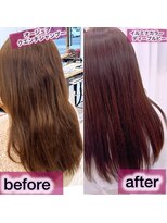 ウイ バイ ファースト 北四番丁店(u'i by first)&nbsp;ボルドーカラー　顔周りストレートロングレイヤー