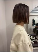 カーキアッシュ＆前下がりタッセルカット/大通駅個室サロン
