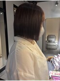 切りっぱなしボブ×ナチュラルブラウン