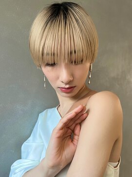 パーク(PARK) マッシュショート×ハイトーンベージュ