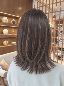 オーガニックトリコ 所沢(organic+tricot) 40代50代◎秋カラー◎大人グレージュハイライト×レイヤーボブ