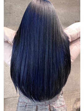 クレドガーデン 吉祥寺店(CRED GARDEN) 韓国風ネイビーブルー/艶髪ロング/ブルーカラー/透け感/吉祥寺