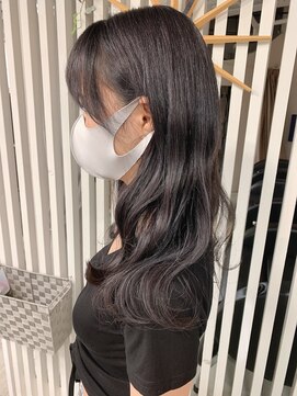 モルニ(MORNI) アッシュグレー_マロンベージュ Aラインボブ かきあげ