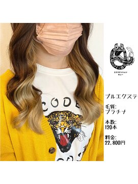 エクステンション キュー(extension Q) プルエクステ/プラチナ毛質42cm(長さ/胸下位)120本22,800円