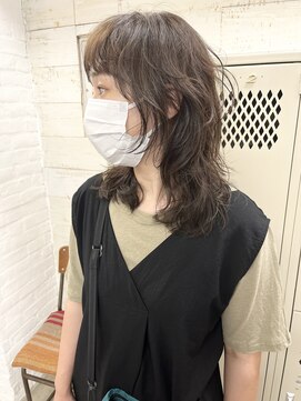 コス(kos) 大人可愛い/ココアベージュ/グレージュカラー/ボブウルフ/黒髪