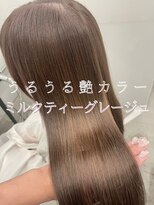 フォンズ(FONS)&nbsp;ブリーチなし＊うるうる艶カラー　ミルクティーグレージュ