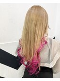 シールエクステ裾カラー/ブロンドカラー/ピンクカラー[大宮駅]