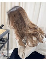 レリーアンテ 大阪梅田(Rely ante) ブリーチなしベージュカラー　顔まわりカット