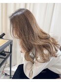ブリーチなしベージュカラー 顔まわりカット