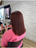 【BUZZbee四ッ井】切りっぱなしミディアム/ピンクブラウン