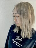【ホワイトアッシュ/ショート/ボブ】#Ameri #大阪 #八尾
