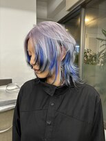 レコ 渋谷(LECO) ラベンダー×ブルー×ブラックのウルフデザイン