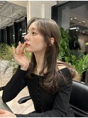 ミディアムヘアレイヤーカット前髪カット髪質改善トリートメント