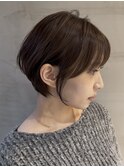 イメチェンショート外ハネボブ美髪似合わせカットダークアッシュ