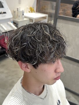 スイッチ(men's SWITCH) 大分波巻きスパイラルパーマメッシュハイライトカラーマッシュ