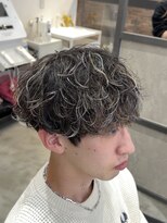 スイッチ(men's SWITCH) 大分波巻きスパイラルパーマメッシュハイライトカラーマッシュ