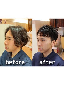 カズ 中津店(KAZU) 茨木市 メンズ 大人男性 大人っぽい ケアパーマ 軟毛