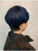 ＊【AO】ネイビーマッシュベリーショートウルフ◎