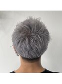 ☆メンズショート、アップバング、ホワイトシルバー☆