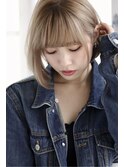 #前下がりボブ/小顔に見せるヘア/前髪カット/大人可愛い/池袋