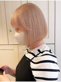 ba1197バレイヤレージュ金髪ボブホワイトミルクティーロブヘア