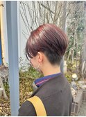 ダブルカラーケアブリーチインナーカラー韓国20代前髪カット