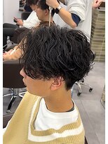 エイド 渋谷(aid)&nbsp;センターパート×波巻きパーマ