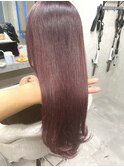 レッドピンク イルミナ ブリーチなしカラー