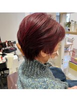 ヘアーデザインスクロール 和田町店(Hair Design scroll) ピンクレッドカラー