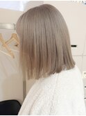 ミルクティーベージュダブルカラーハイトーンボブナチュラルボブ