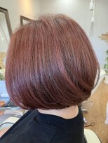 フリー(Free)&nbsp;大人可愛いショート/丸みショートボブ/ボブ・ピンクカラー