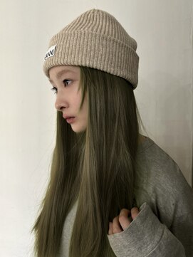 メゾンアクア 表参道(Maison ACQUA) ☆ブリーチなしダブルカラー オリーブ オリーブベージュ ボブ