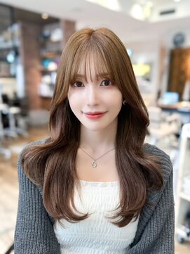アフロート ルヴア(AFLOAT RUVUA) 大人可愛い韓国風くびれヘア小顔バング/ミルクティーベージュ