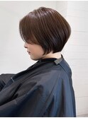 くびれショートボブブリーチなし透明感ベージュ心斎橋