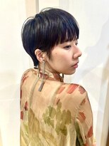 プール(POOL)&nbsp;黒髪クールショート/ハンサムショート/前髪あり/耳掛け