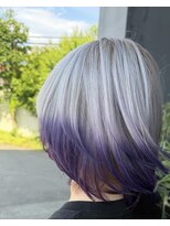 アース 新庄店(EARTH) ホワイト×バイオレットグラデーション