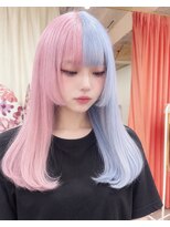 ボックスミコ(Box mico.)&nbsp;ピンク×ブルーで、夢かわいいツートンロング