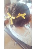 ボブでもOk☆くるりんぱハーフアップねじりアップ