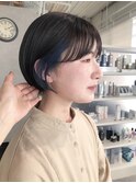 CAF FUKO インナーブルー/寒色系/ショートボブ/大阪/心斎橋