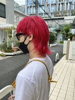 イヴォーク トーキョー(EVOKE TOKYO) ブリーチカラー レッドカラー ショートヘア　レイヤーカット