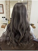 ロングレイヤー+グレージュハイライト