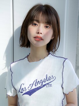 エインアンリー 表参道(AIN.ANLY.) 大人可愛い前髪あり耳掛け外ハネボブ20代30代40代