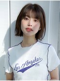 大人可愛い前髪あり耳掛け外ハネボブ20代30代40代