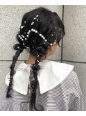 成人式×銀箔パールアレンジ