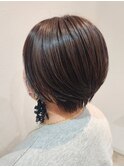 ブラウンパープル×ショートスタイル