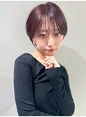 前髪あり耳掛け丸みくびれショートボブ20代30代40代50代（蘭）