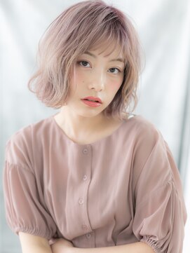 ドクターズサロン LAB 小山店 オン眉バング小顔ベージュピンクゆるふわボブm小山10代20代30代