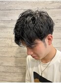 ナチュラルツーブロックアップバンクモテ髪