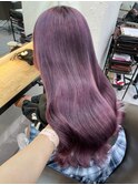 7644ラベンダーパープルブリーチなしダブルカラーレイヤーカット